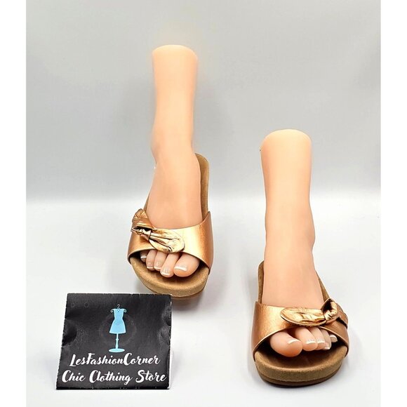 Jack Rogers Womens Metallic Bronze Leather Dorothy Knotted Bow Sandals Sz 8 2495 - Picture 2 of 16